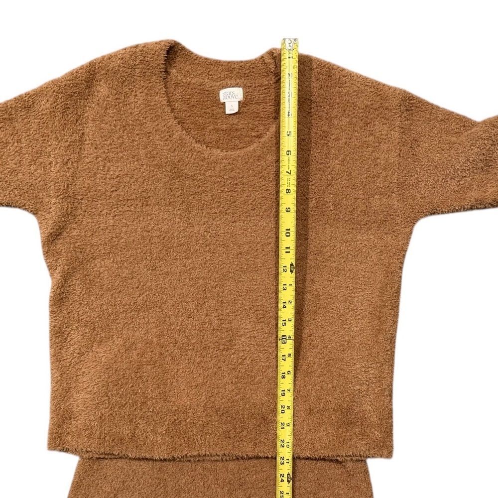 Cozy Tan Women's Plush 2-Piece Top & Pants Loungewear Set S - Picture 5 of 11